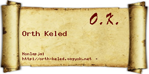 Orth Keled névjegykártya
